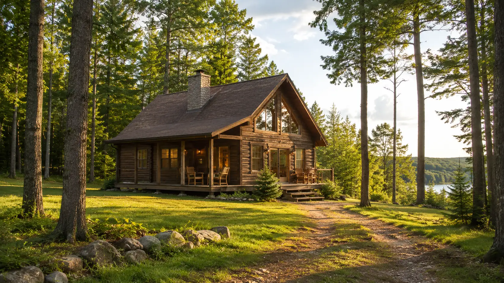 Country home set on a wooded acreage with open surrounding land
