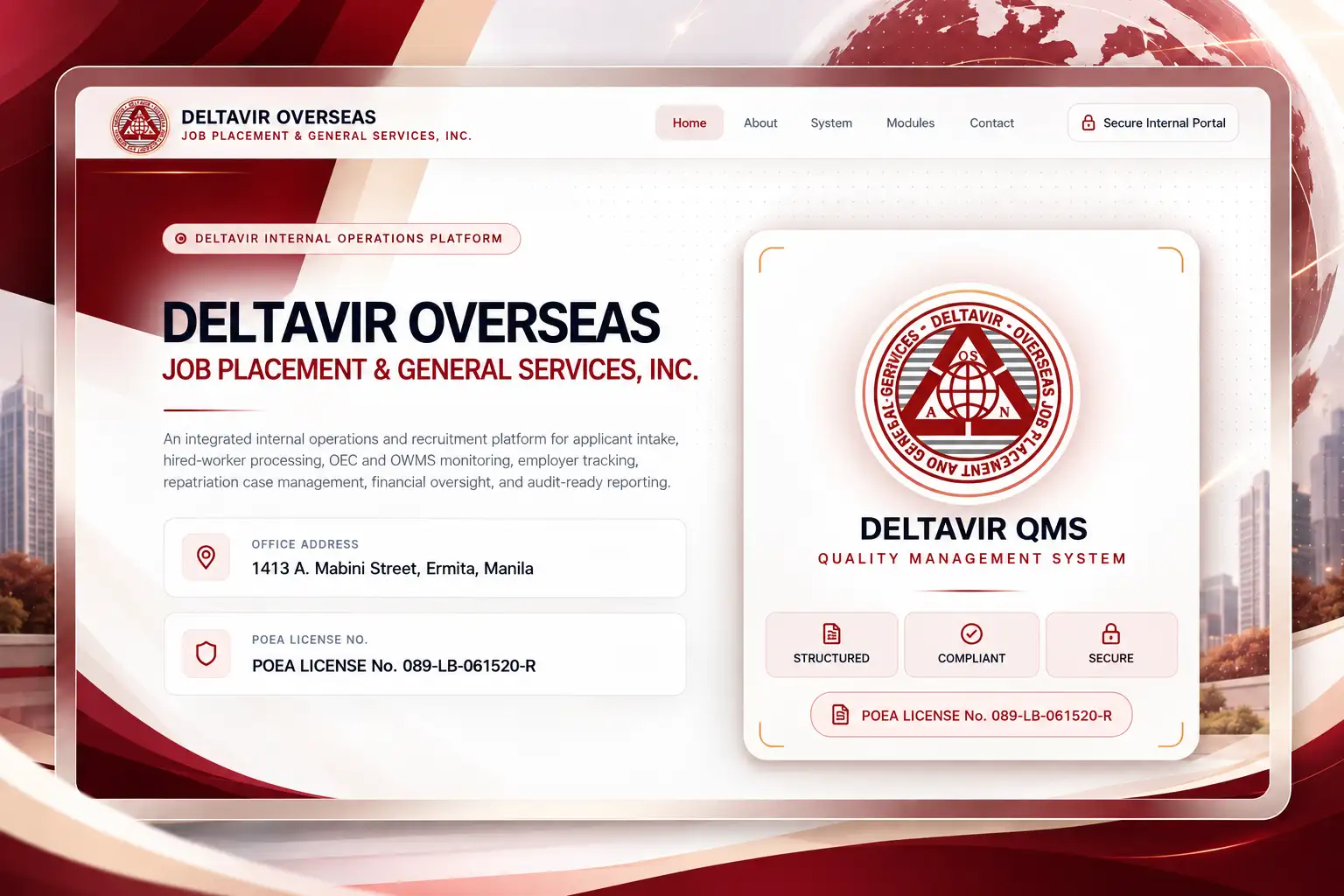 Deltavir QMS system preview