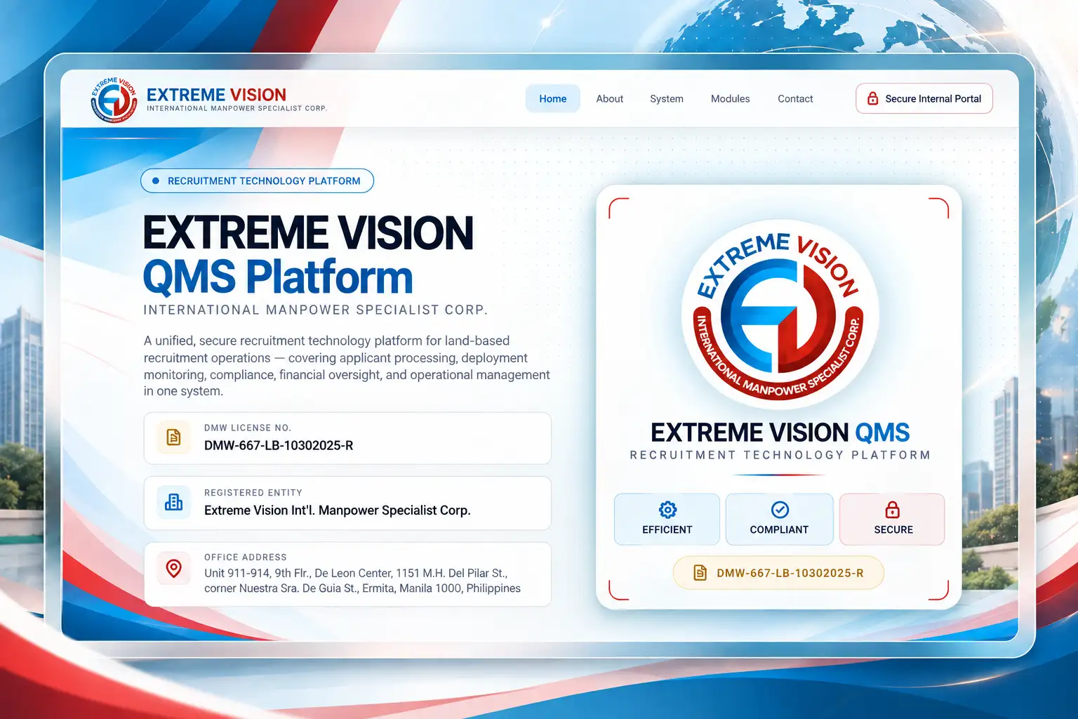 Extreme Vision QMS system preview
