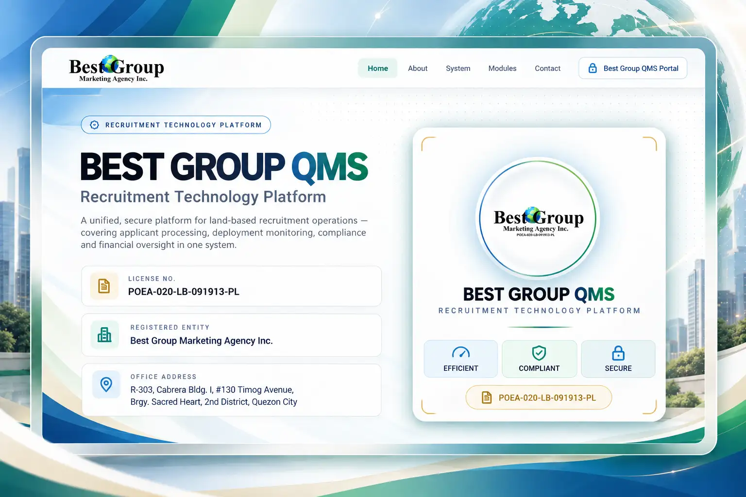 Best Group QMS system preview