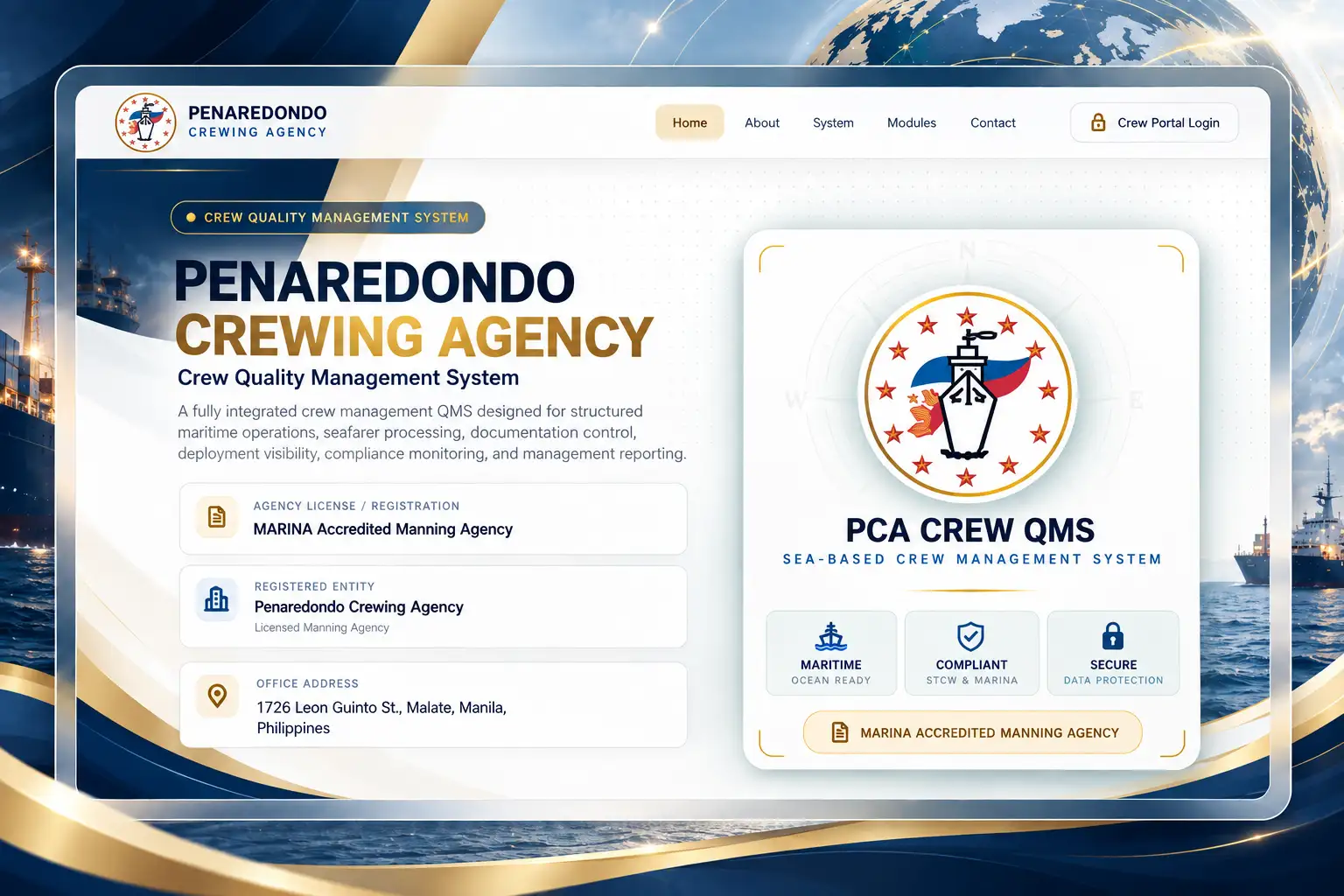 PCA Crew QMS system preview