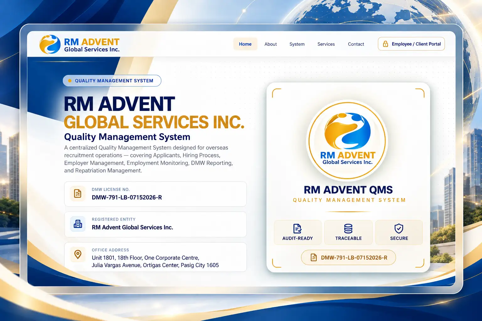 RM Advent QMS system preview